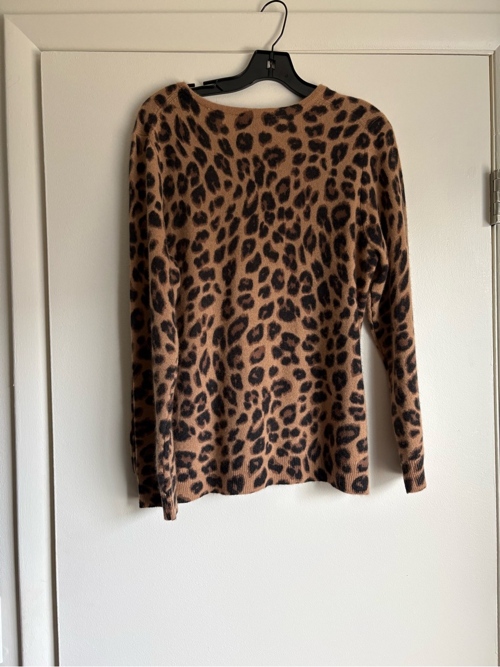 Leopard Print Crewneck Sweater in Tan and Black by Charter Club